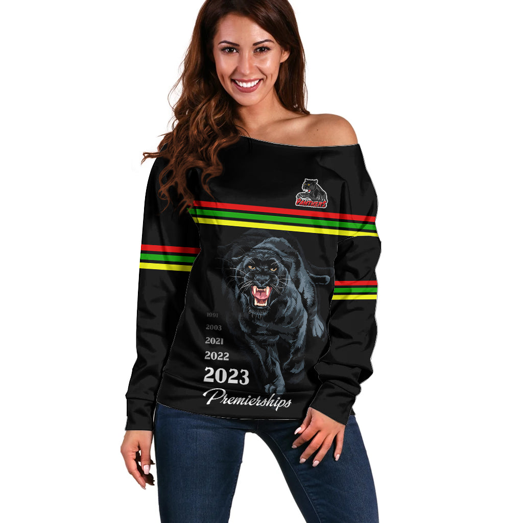 panther-premierships-off-shoulder-sweater-go-champions-2023-black-simple-style