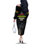 panther-premierships-off-the-shoulder-long-sleeve-dress-go-champions-2023-black-simple-style