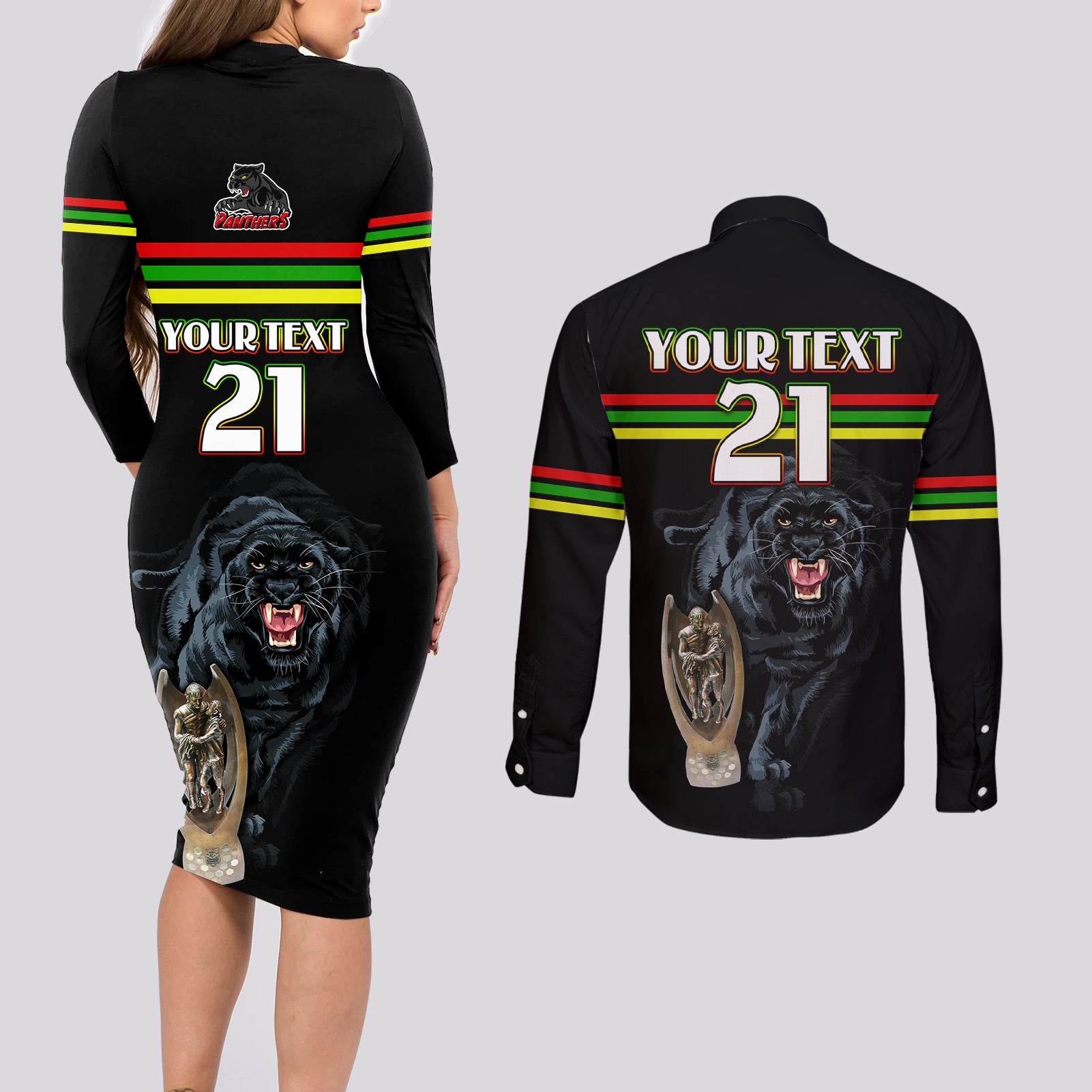 custom-panther-premierships-couples-matching-long-sleeve-bodycon-dress-and-long-sleeve-button-shirts-go-champions-2023-black-simple-style