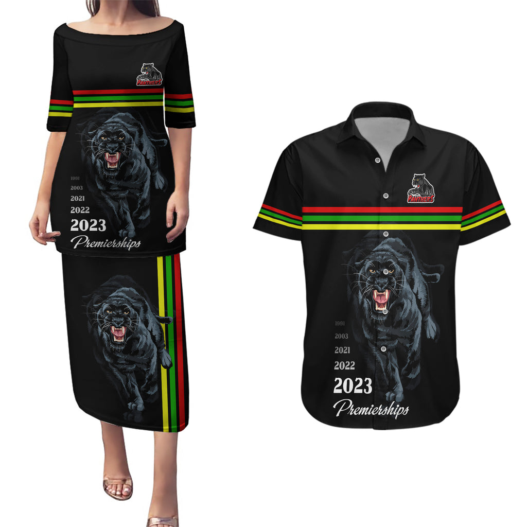 custom-panther-premierships-couples-matching-puletasi-dress-and-hawaiian-shirt-go-champions-2023-black-simple-style