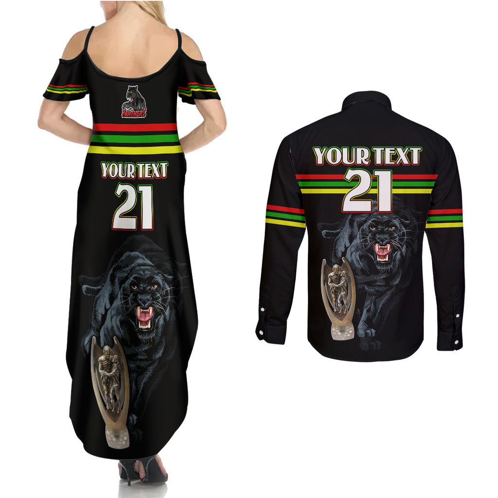 custom-panther-premierships-couples-matching-summer-maxi-dress-and-long-sleeve-button-shirts-go-champions-2023-black-simple-style