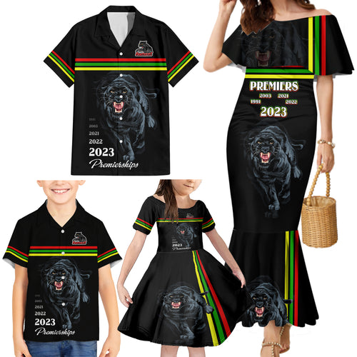 custom-panther-premierships-family-matching-mermaid-dress-and-hawaiian-shirt-go-champions-2023-black-simple-style