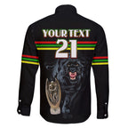 custom-panther-premierships-family-matching-short-sleeve-bodycon-dress-and-hawaiian-shirt-go-champions-2023-black-simple-style