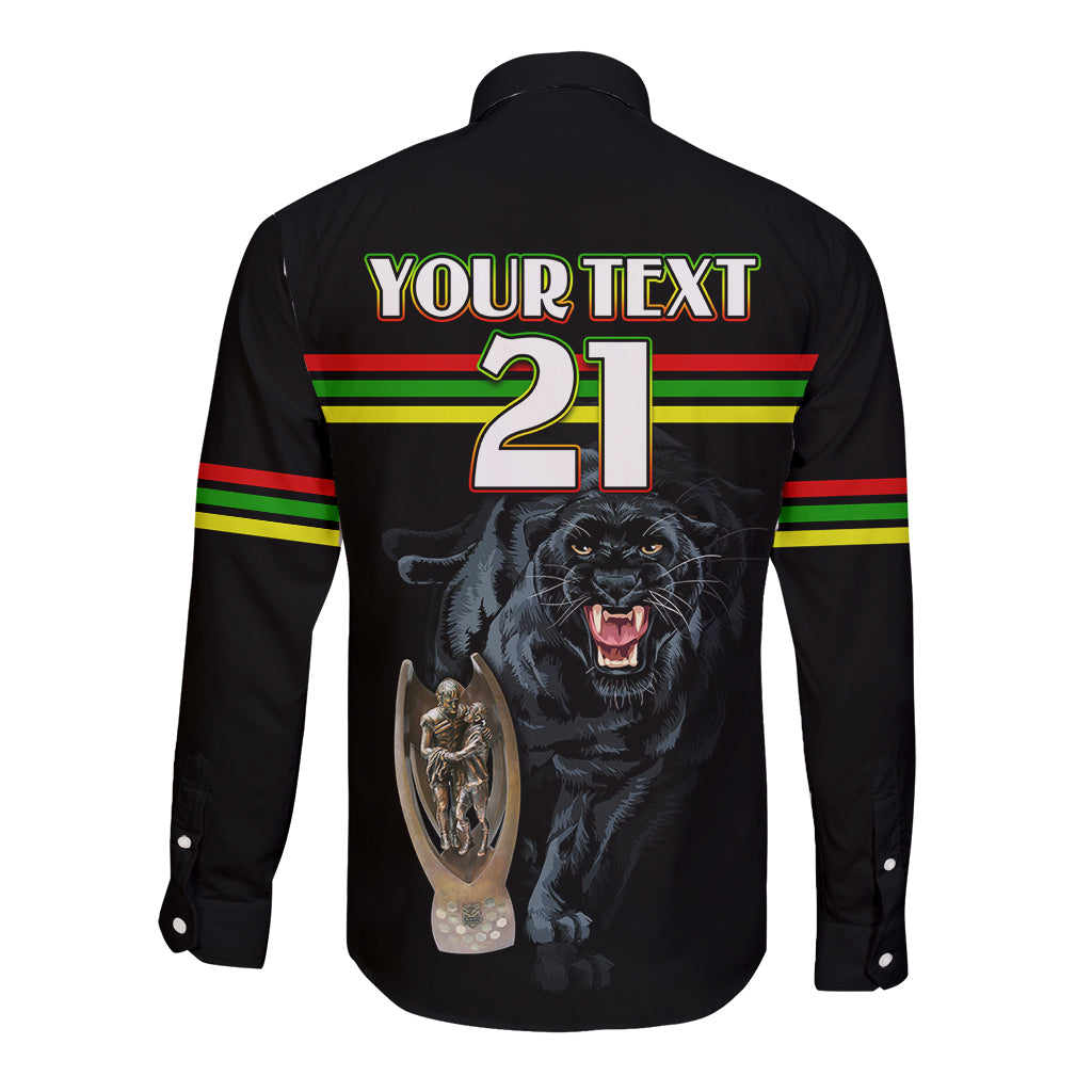 custom-panther-premierships-long-sleeve-button-shirt-go-champions-2023-black-simple-style
