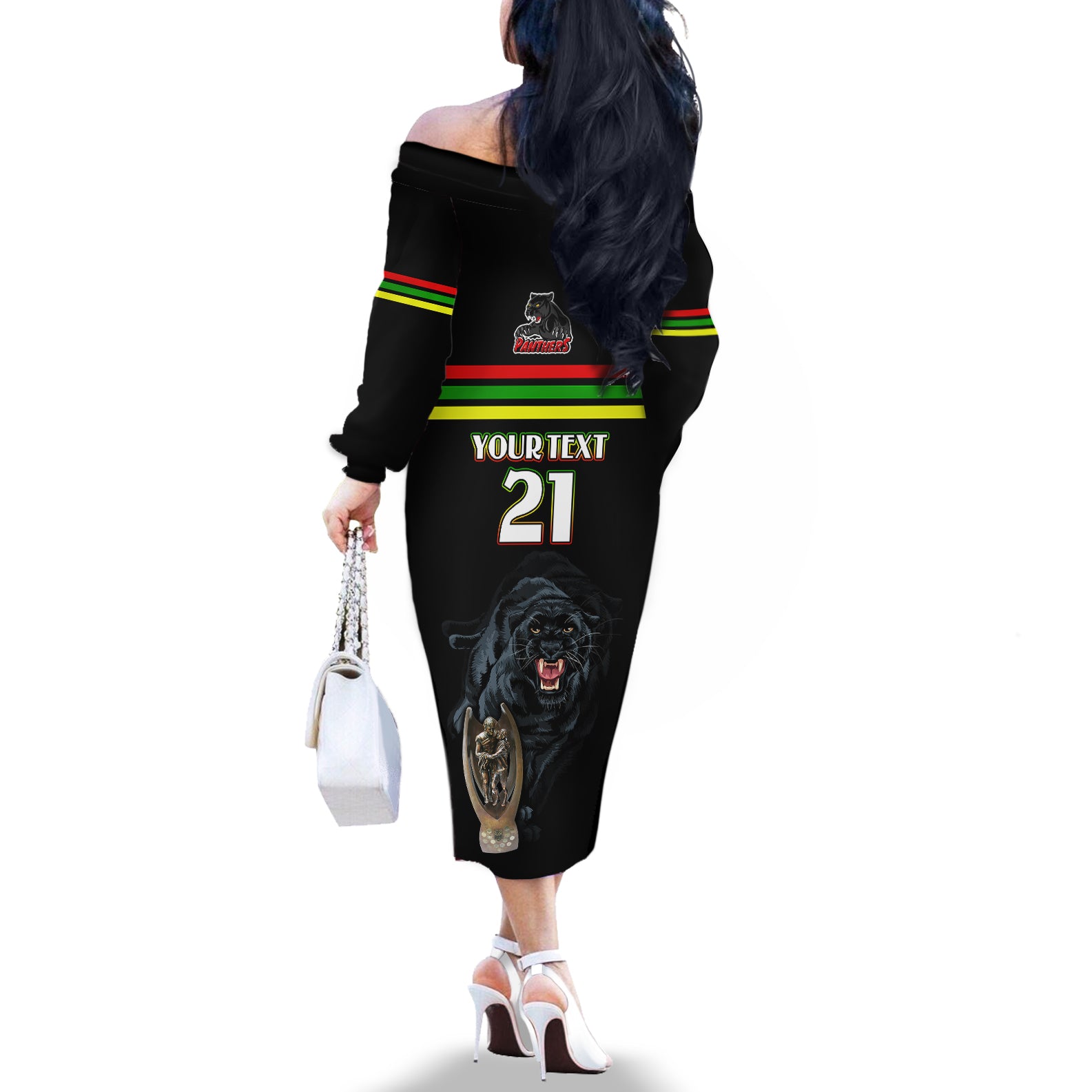 custom-panther-premierships-off-the-shoulder-long-sleeve-dress-go-champions-2023-black-simple-style