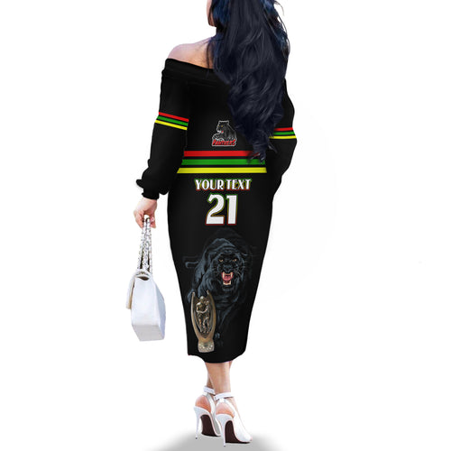 custom-panther-premierships-off-the-shoulder-long-sleeve-dress-go-champions-2023-black-simple-style