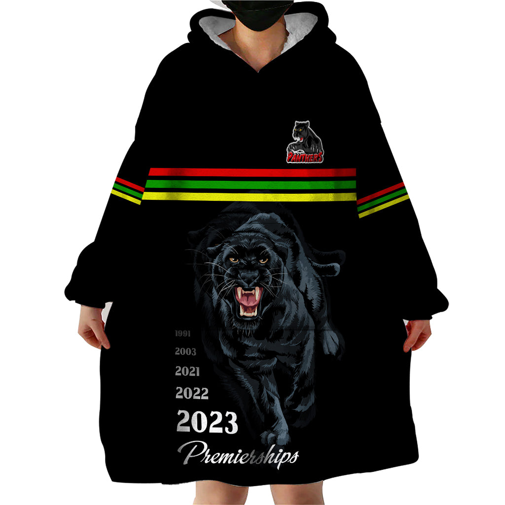 custom-panther-premierships-wearable-blanket-hoodie-go-champions-2023-black-simple-style