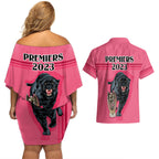 panther-premierships-couples-matching-off-shoulder-short-dress-and-hawaiian-shirt-go-champions-2023-pink-simple-style