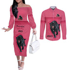 panther-premierships-couples-matching-off-the-shoulder-long-sleeve-dress-and-long-sleeve-button-shirts-go-champions-2023-pink-simple-style