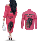 panther-premierships-couples-matching-off-the-shoulder-long-sleeve-dress-and-long-sleeve-button-shirts-go-champions-2023-pink-simple-style