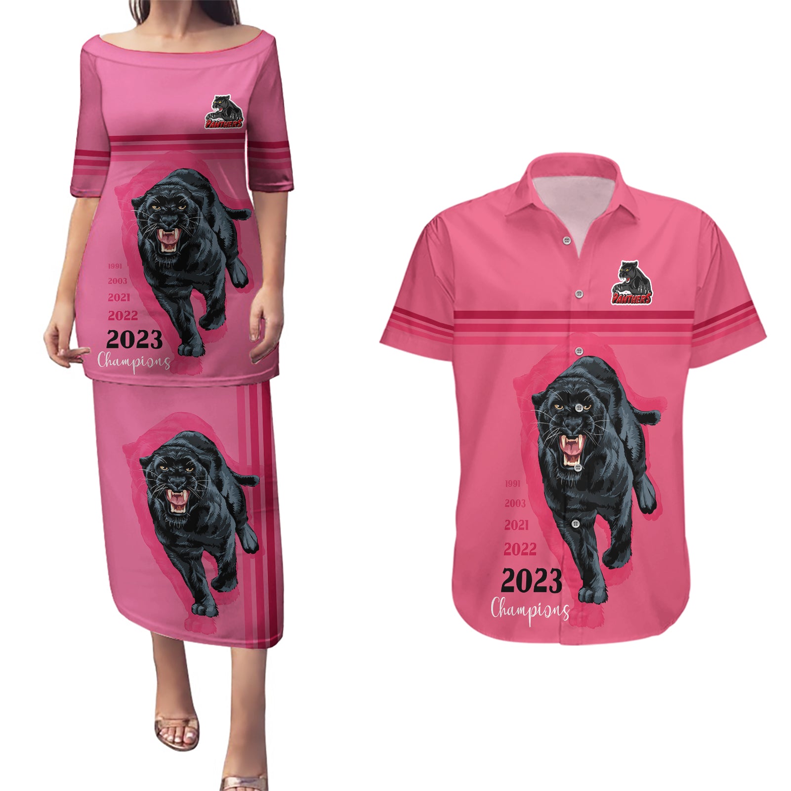 panther-premierships-couples-matching-puletasi-dress-and-hawaiian-shirt-go-champions-2023-pink-simple-style