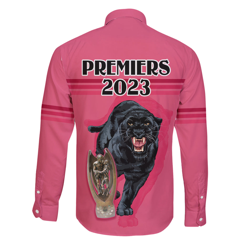 panther-premierships-family-matching-off-shoulder-short-dress-and-hawaiian-shirt-go-champions-2023-pink-simple-style