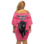 panther-premierships-family-matching-off-shoulder-short-dress-and-hawaiian-shirt-go-champions-2023-pink-simple-style