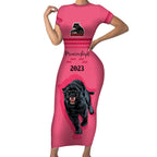 panther-premierships-short-sleeve-bodycon-dress-go-champions-2023-pink-simple-style