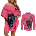 custom-panther-premierships-couples-matching-off-shoulder-short-dress-and-long-sleeve-button-shirts-go-champions-2023-pink-simple-style