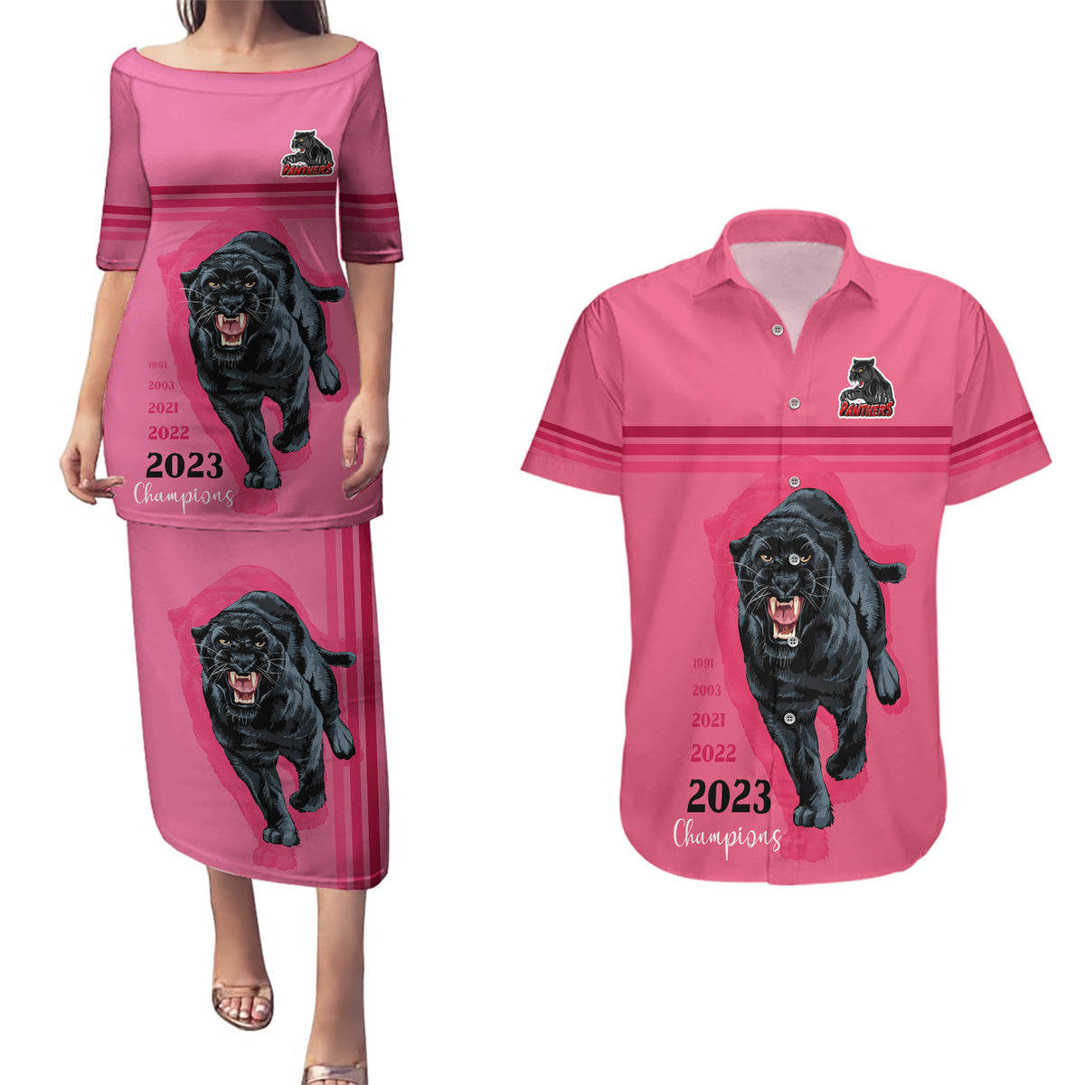 custom-panther-premierships-couples-matching-puletasi-dress-and-hawaiian-shirt-go-champions-2023-pink-simple-style