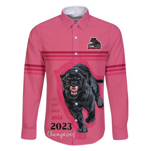custom-panther-premierships-family-matching-long-sleeve-bodycon-dress-and-hawaiian-shirt-go-champions-2023-pink-simple-style