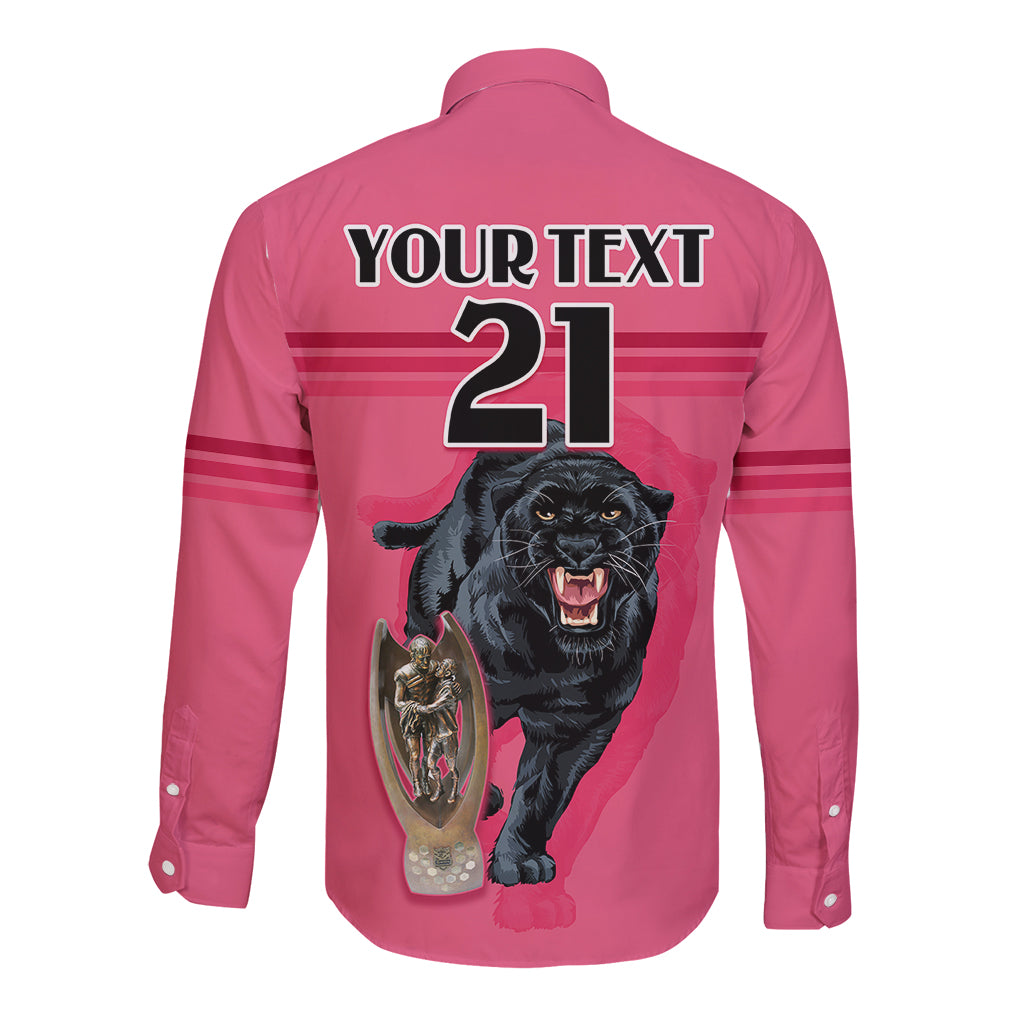 custom-panther-premierships-long-sleeve-button-shirt-go-champions-2023-pink-simple-style
