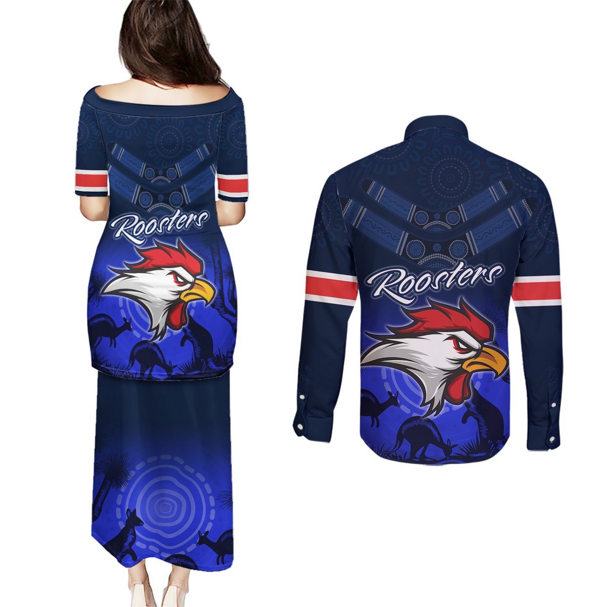 rosster-easts-to-win-couples-matching-puletasi-dress-and-long-sleeve-button-shirts-sydney-rugby-est-1908-boomerang-indeginous