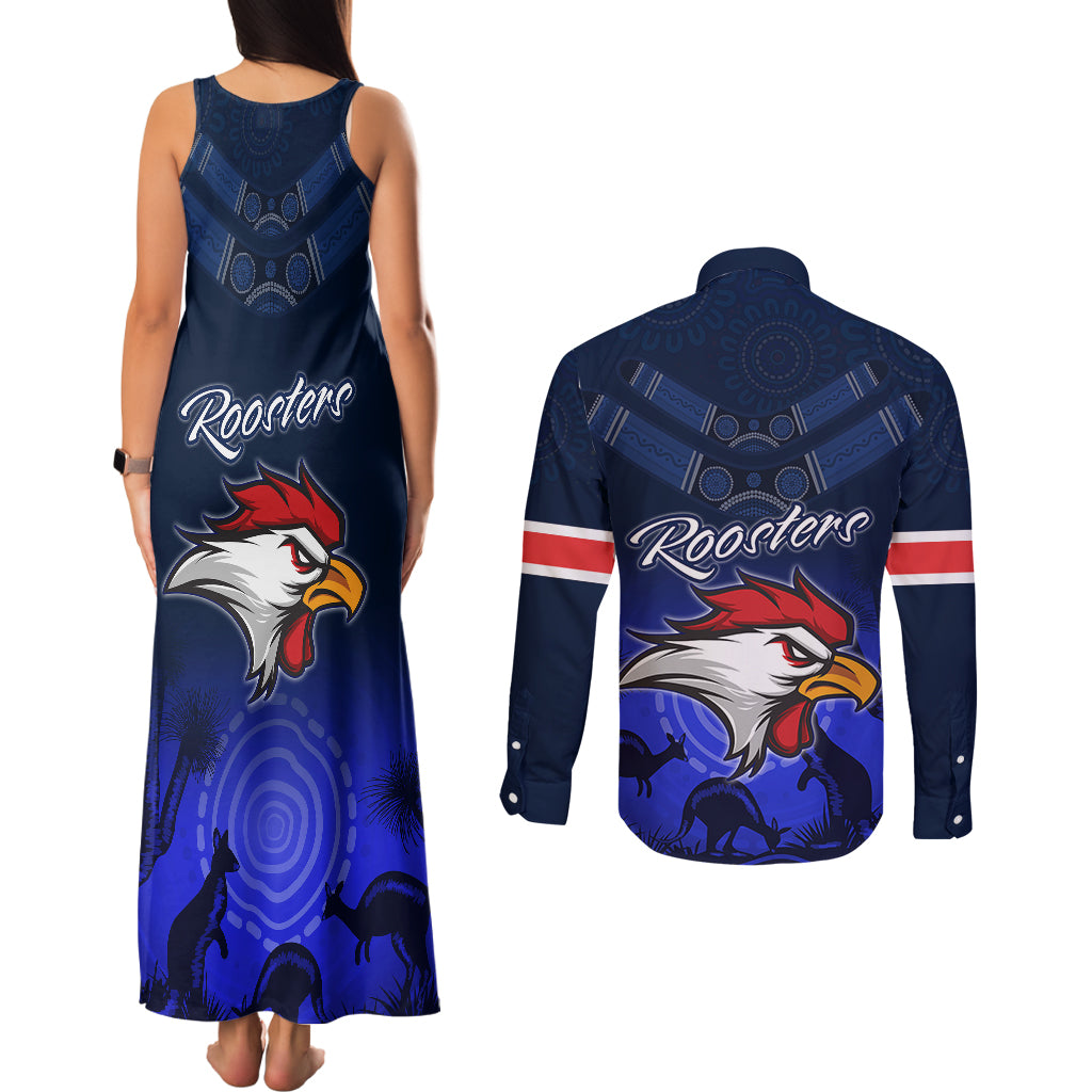 rosster-easts-to-win-couples-matching-tank-maxi-dress-and-long-sleeve-button-shirts-sydney-rugby-est-1908-boomerang-indeginous