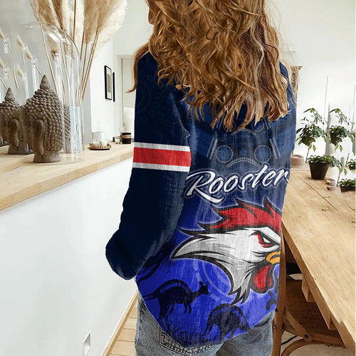 rosster-easts-to-win-women-casual-shirt-sydney-rugby-est-1908-boomerang-indeginous