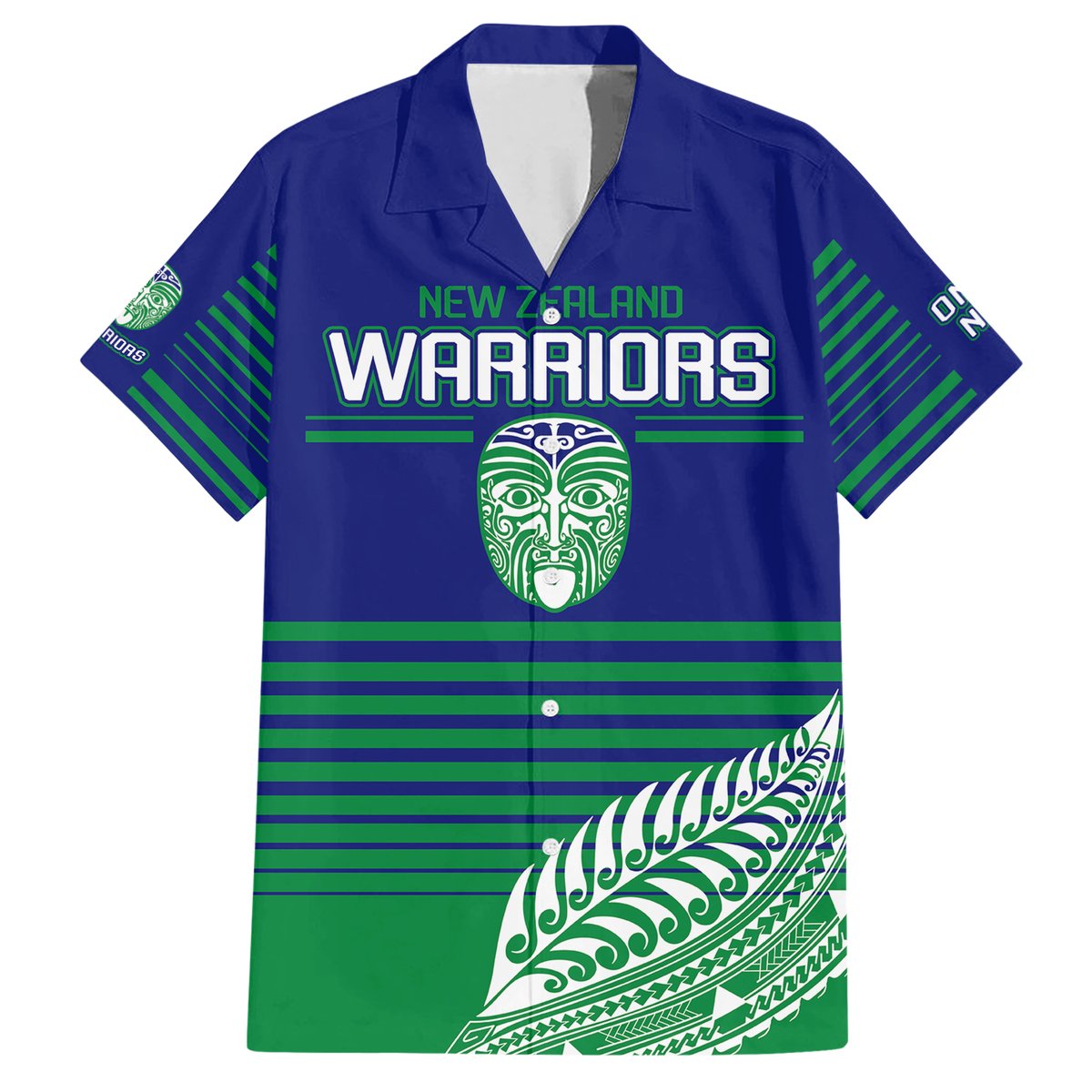 custom-warriors-new-zealand-rugby-hawaiian-shirt-maori-face-ta-moko-simple-style