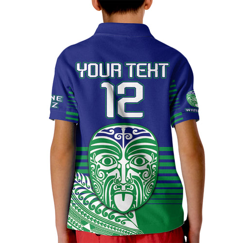 custom-warriors-new-zealand-rugby-kid-polo-shirt-maori-face-ta-moko-simple-style
