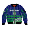 custom-warriors-new-zealand-rugby-sleeve-zip-bomber-jacket-maori-face-ta-moko-simple-style