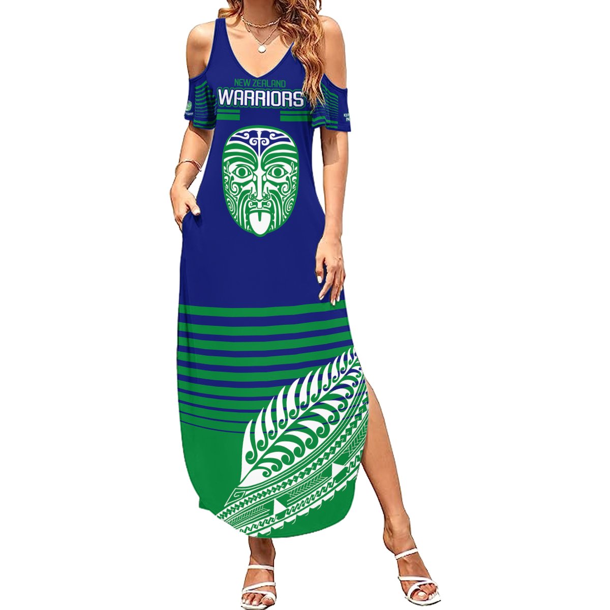 custom-warriors-new-zealand-rugby-summer-maxi-dress-maori-face-ta-moko-simple-style