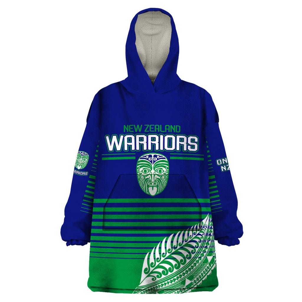 custom-warriors-new-zealand-rugby-wearable-blanket-hoodie-maori-face-ta-moko-simple-style