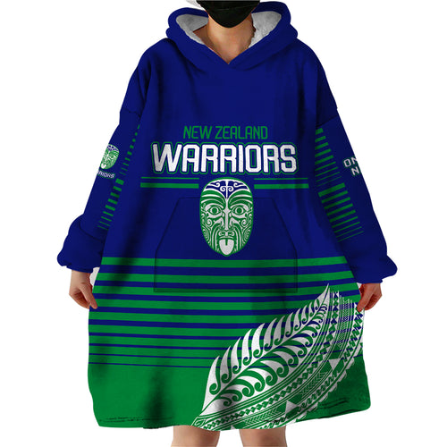 custom-warriors-new-zealand-rugby-wearable-blanket-hoodie-maori-face-ta-moko-simple-style