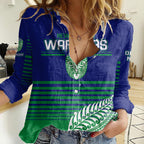custom-warriors-new-zealand-rugby-women-casual-shirt-maori-face-ta-moko-simple-style