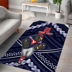 Custom Roosters Rugby Polynesian Tribal Area Rug