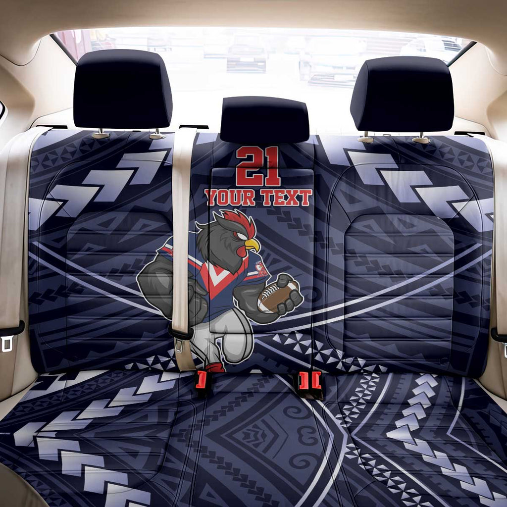 Custom Roosters Rugby Polynesian Tribal Back Car Seat Cover