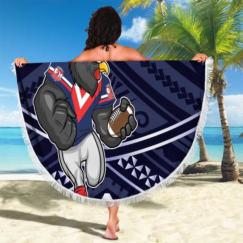 Custom Roosters Rugby Polynesian Tribal Beach Blanket