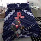 Custom Roosters Rugby Polynesian Tribal Bedding Set