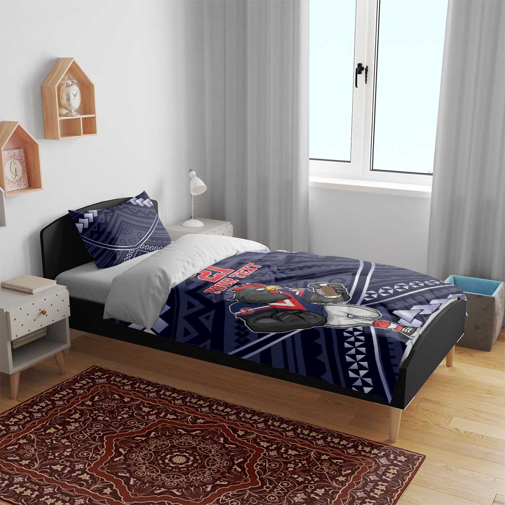 Custom Roosters Rugby Polynesian Tribal Bedding Set