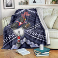 Custom Roosters Rugby Polynesian Tribal Blanket