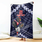 Custom Roosters Rugby Polynesian Tribal Blanket