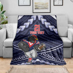 Custom Roosters Rugby Polynesian Tribal Blanket