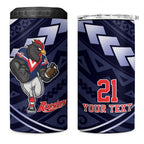 Custom Roosters Rugby Polynesian Tribal 4 in 1 Can Cooler Tumbler