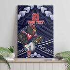 Custom Roosters Rugby Polynesian Tribal Canvas Wall Art