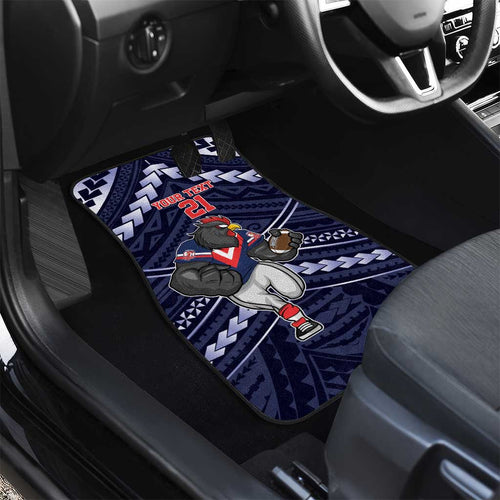 Custom Roosters Rugby Polynesian Tribal Car Mats