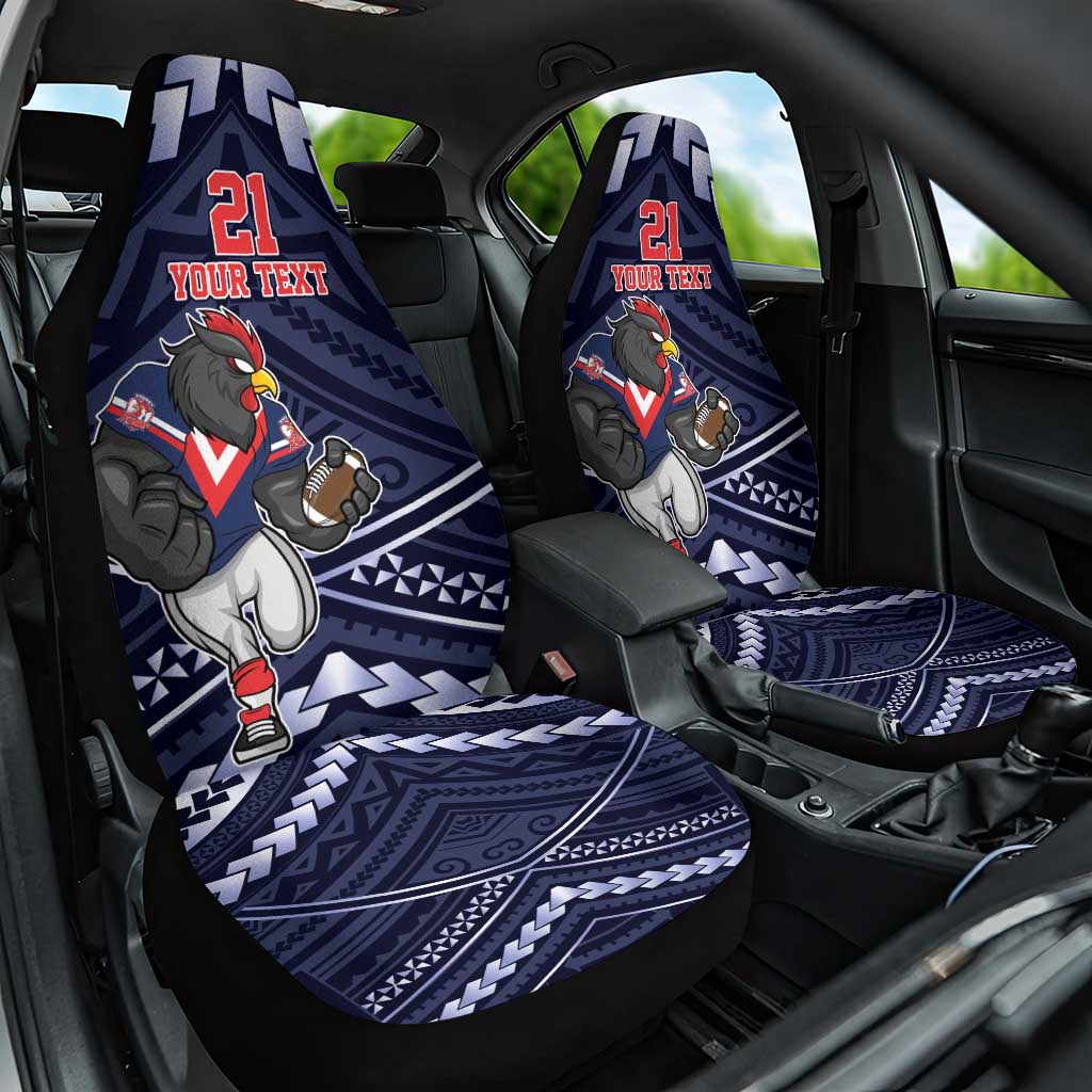 Custom Roosters Rugby Polynesian Tribal Car Seat Cover