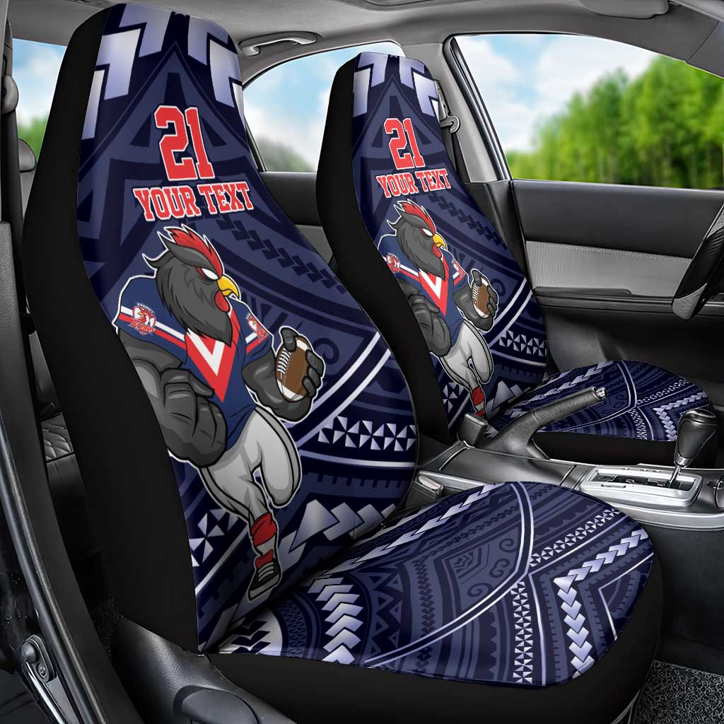 Custom Roosters Rugby Polynesian Tribal Car Seat Cover