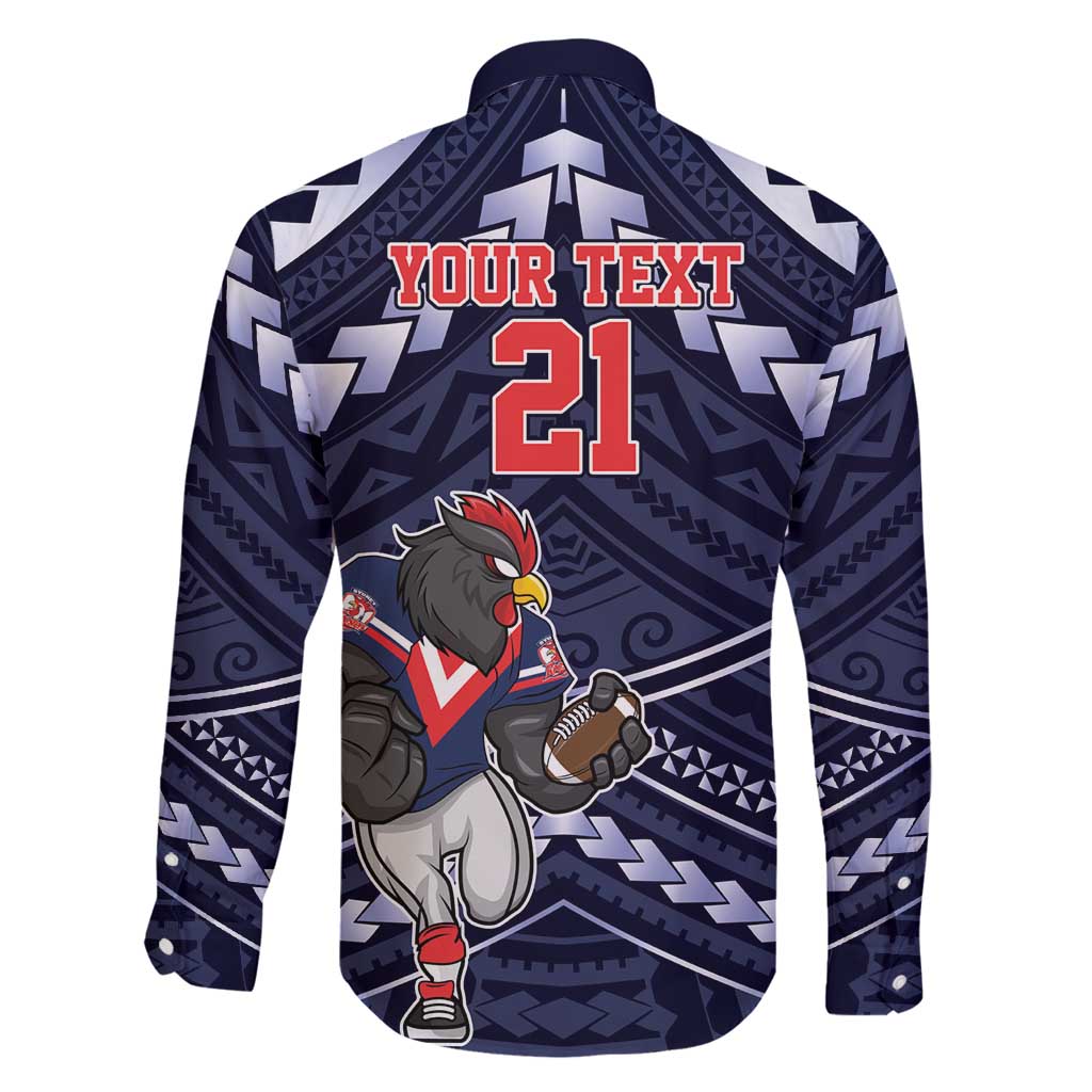 Custom Roosters Rugby Polynesian Tribal Family Matching Mermaid Dress and Hawaiian Shirt