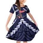 Custom Roosters Rugby Polynesian Tribal Family Matching Off Shoulder Short Dress and Hawaiian Shirt