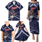 Custom Roosters Rugby Polynesian Tribal Family Matching Puletasi and Hawaiian Shirt