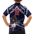 Custom Roosters Rugby Polynesian Tribal Family Matching Short Sleeve Bodycon Dress and Hawaiian Shirt