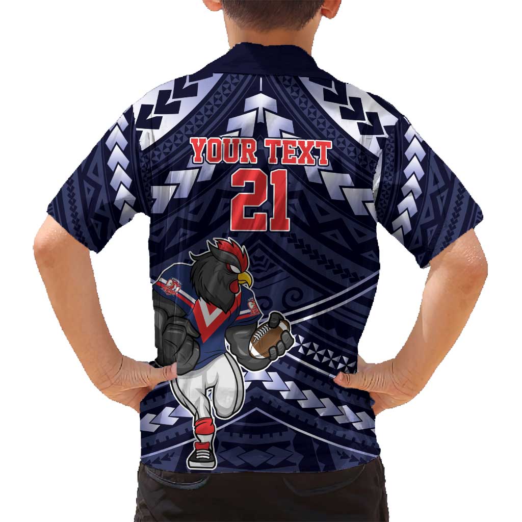 Custom Roosters Rugby Polynesian Tribal Family Matching Summer Maxi Dress and Hawaiian Shirt